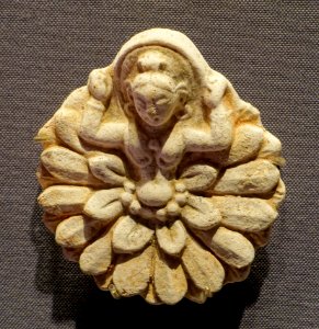 Stucco relief sculpture and decorative fragments, 4 of 4, Khotan, China, 6th-7th century AD, stucco - Tokyo National Museum - Tokyo, Japan - DSC08616
