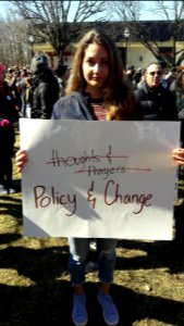 Student protester with sign Morristown New Jersey student protest March 24 2018 7 of 15