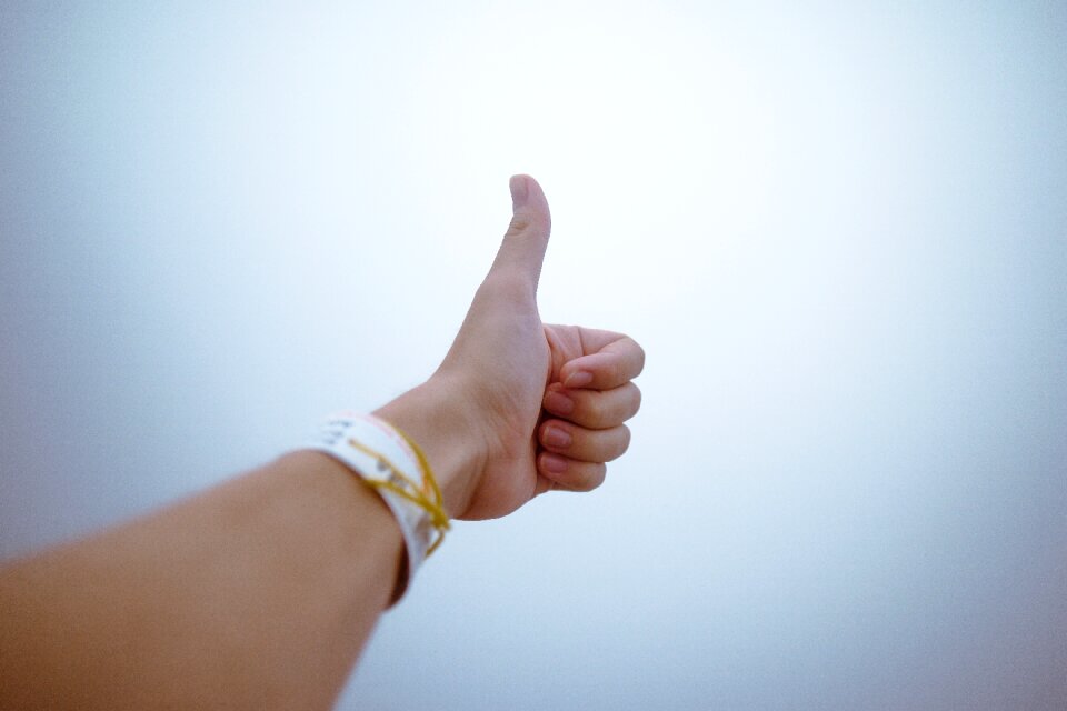 Gesture hand thumbs up