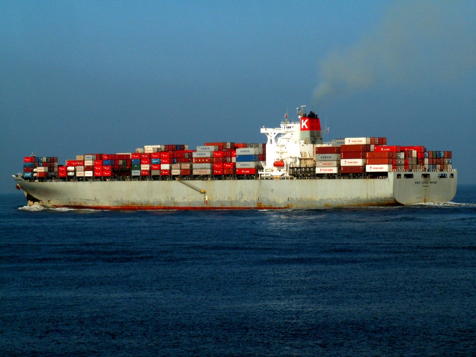 Suez Canal Bridge p2, leaving Port of Rotterdam, Holland 04-Jan-2006