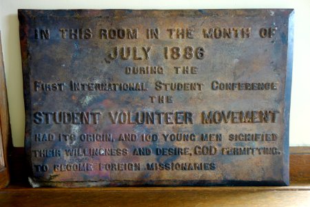 Student Volunteer Movement plaque - Northfield Mount Hermon School - DSC07507