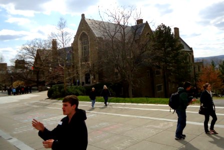 Student tour guide at Cornell University photo