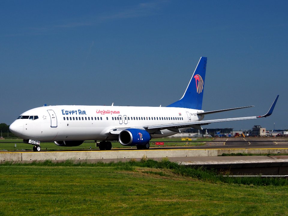 SU-GCO EgyptAir Boeing 737-866(WL) at Schiphol (AMS - EHAM), The Netherlands, 16may2014, pic-1