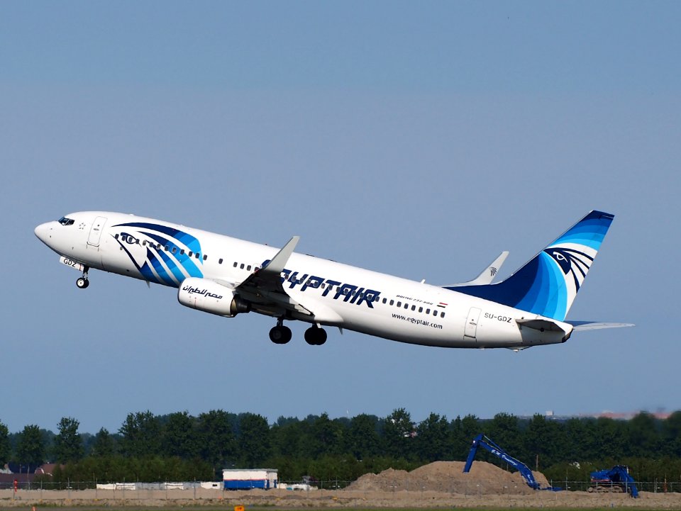 SU-GDZ Egyptair Boeing 737-800 takeoff from Schiphol (AMS - EHAM), The Netherlands, 18may2014, pic-2
