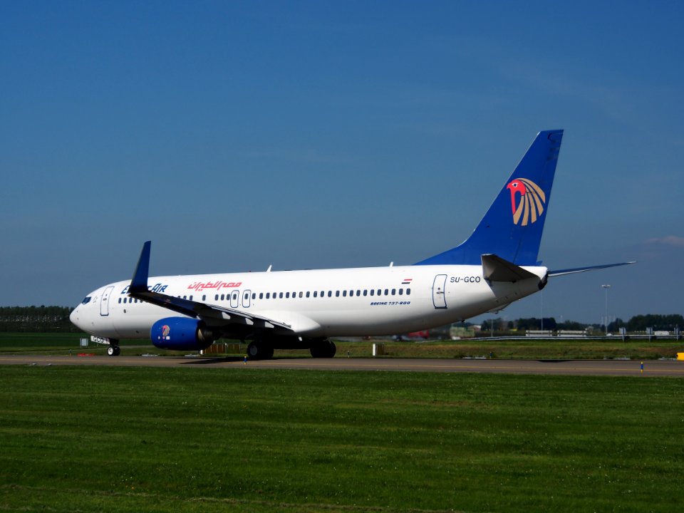 SU-GCO EgyptAir Boeing 737-866(WL) at Schiphol (AMS - EHAM), The Netherlands, 16may2014, pic-5