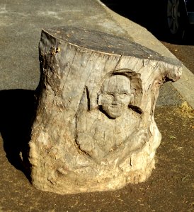 Stump carving - Lungotevere dei Tebaldi - Rome, Italy - DSC09777