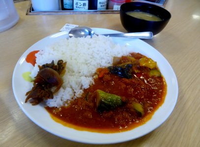 Summer vegitables tomat curry rice of Matsuya photo