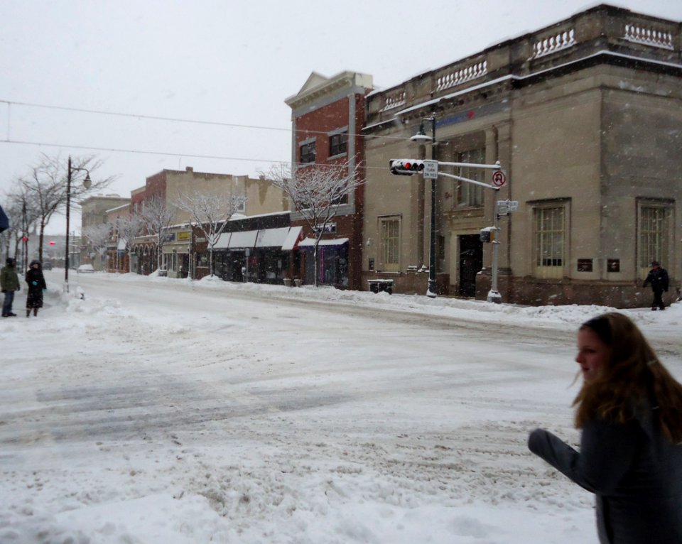 Summit NJ Springfield Avenue after snowfall