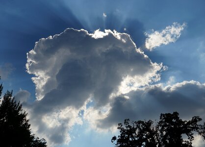 Clouds form sun blue photo