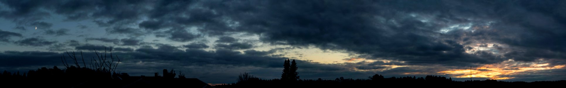 Sun and moon at sunset