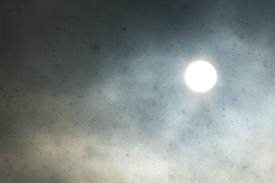 Study of the sun during snowfall 6