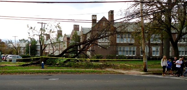 Summit Middle School in aftermath of Hurricane Sandy