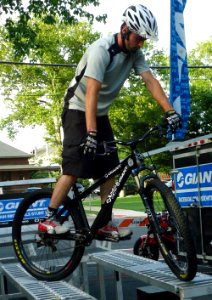 Stunt bicycle rider Chris Clark in Summit NJ photo