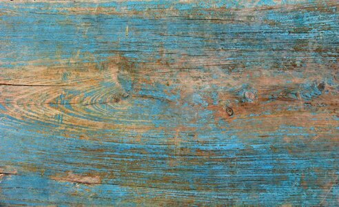 Wood peeling paint blue photo