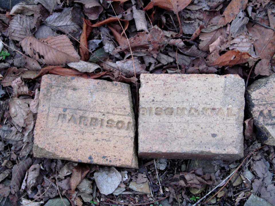 Stamped brick fragments, Emerald View Park off Greenleaf Street, 2020-12-04