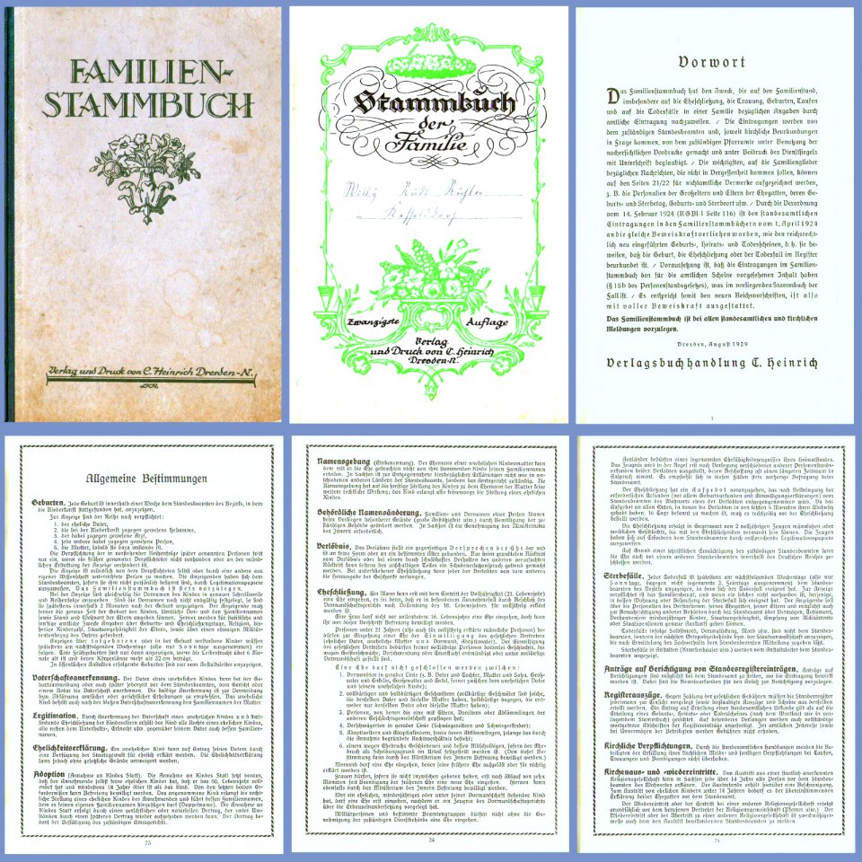 Stammbuch aus Sachsen ca. 1920