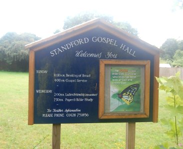 Standford Gospel Hall, Standford Hill, Standford (July 2019) (Signboard)