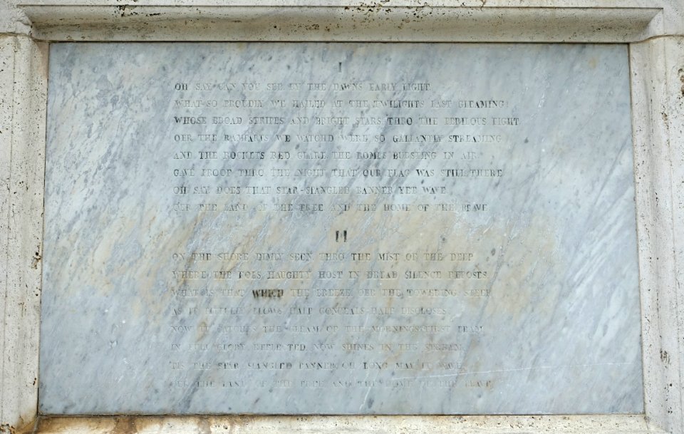 Star Spangled Banner Monument base - Golden Gate Park, San Francisco, CA - DSC05293