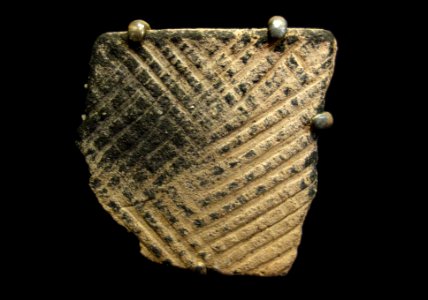 Stamped pottery sherd, simple stamped, Refuge Period, 1000 BC - AD 350 - Fernbank Museum of Natural History - DSC00177