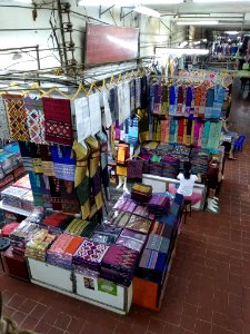 Stand selling Lao silk products in Vientiane 2