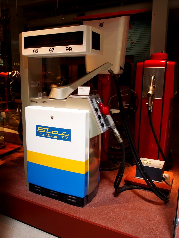 Star Ultra 77 petrol pump at the Teknikens och Sjöfartens hus, Science and Maritime House pic1