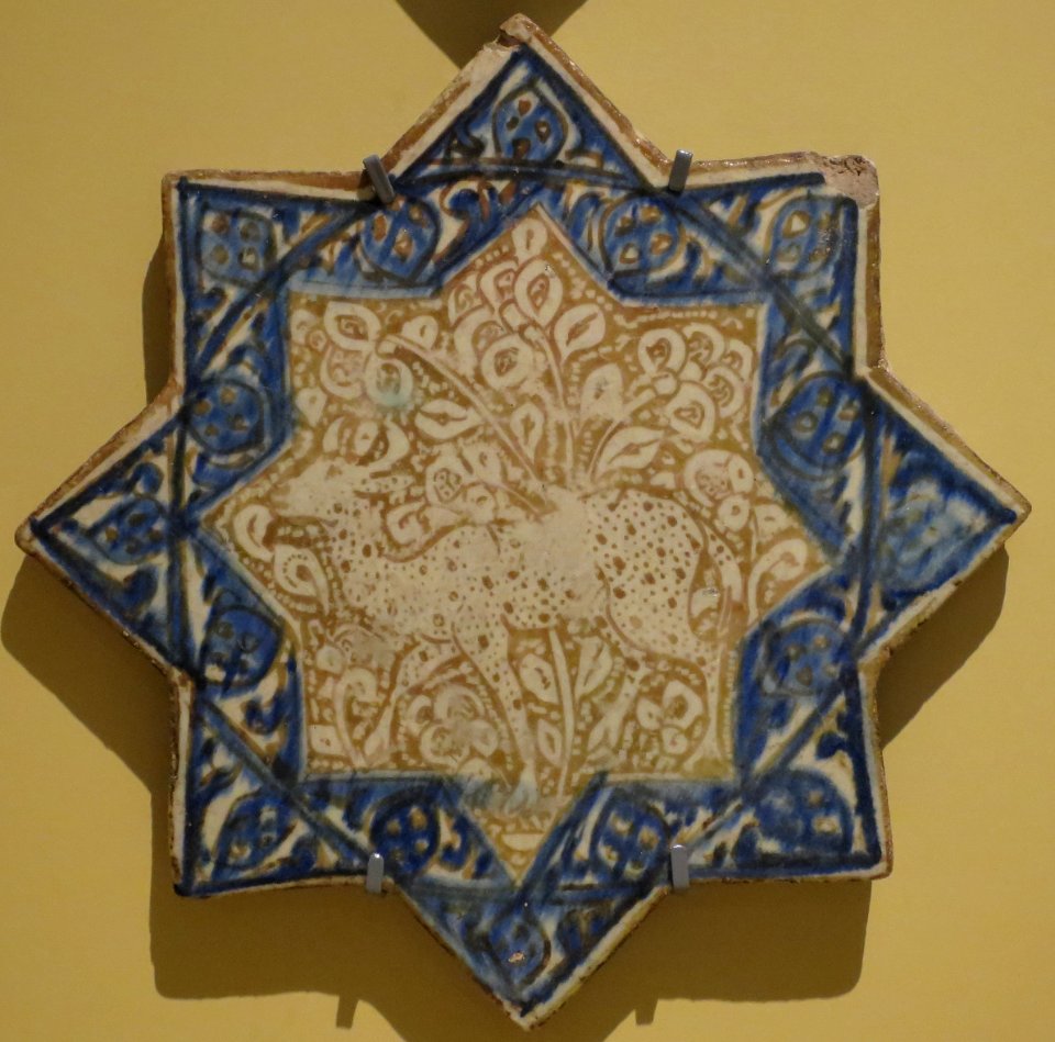 Star tile with animal from Iran, early 14th century, HAA