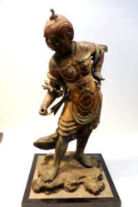 Standing Junishinsho (Twelve Heavenly Generals) - Shishin (Snake General), Kamakura period, 13th century, wood with polychromy, cut gold leaf, and inlaid crystal eyes - Tokyo National Museum - DSC05362
