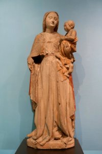 Standing Madonna with Child, France, perhaps Normandy, c. 1380 or early 1400s, sandstone with traces of polychrome - Cinquantenaire Museum - Brussels, Belgium - DSC08560