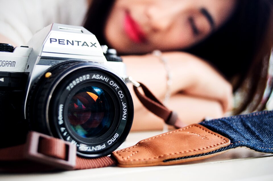 Macro technology woman