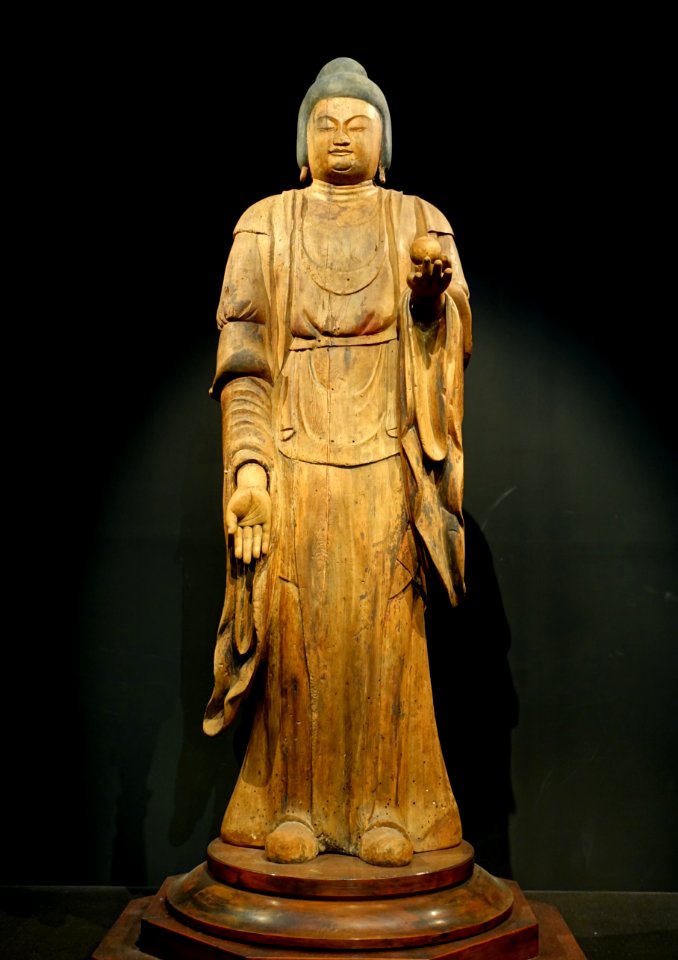 Standing Kichijo Ten (Mahasri), Omiya Jinja, Kameoka-shi, Kyoto, Heian period, 900s AD, wood - Tokyo National Museum - Ueno Park, Tokyo, Japan - DSC08672