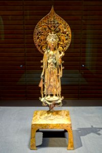 Standing Mahasthamaprapta, China, Sui dynasty, 500s AD, gilt bronze - Tokyo National Museum - Tokyo, Japan - DSC08751