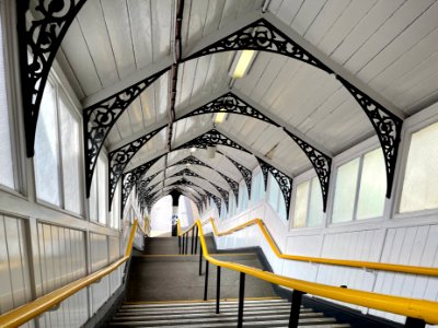 Stairs down to Drayton Park railway station 2021 photo