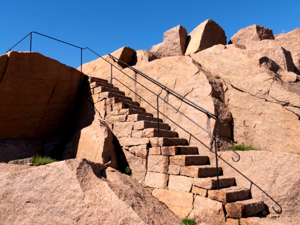Stairway in the old granite quarry