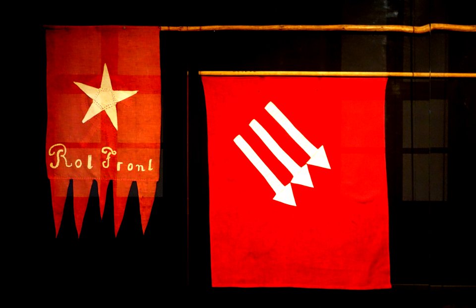 Standards for Roter Frontkämpferbund, c. 1925, and Iron Front (Eiserne Front), 1932 - Braunschweigisches Landesmuseum - DSC04754