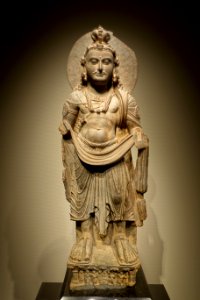 Standing Bodhisattva, Gandhara, Pakistan, Kushan dynasty, 100s AD, schist - Tokyo National Museum - Tokyo, Japan - DSC08657