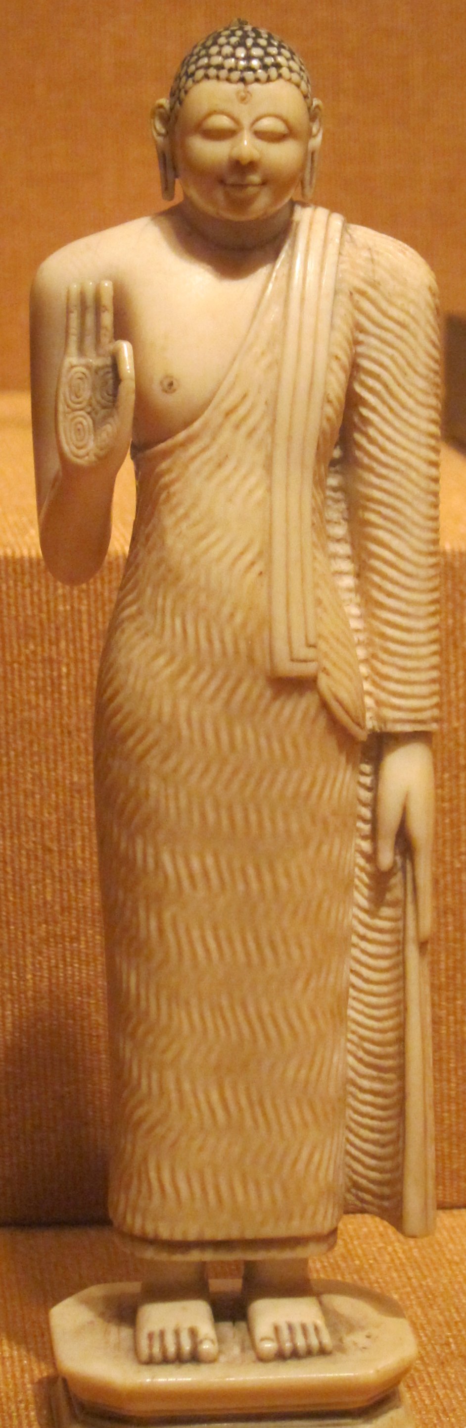 Standing Buddha from Sri Lanka, 18th century, ivory, Honolulu Academy of Arts