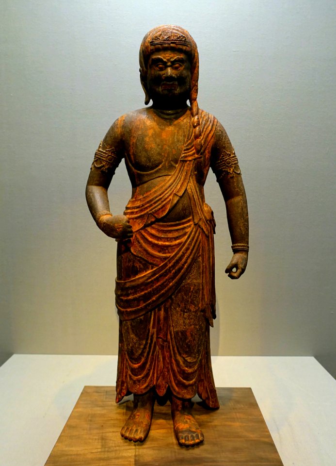 Standing Fudo Myo'o (Acalanatha), Japan, Heian period, 1000s AD, wood, polychromy, cut gold leaf - Tokyo National Museum - Ueno Park, Tokyo, Japan - DSC08656