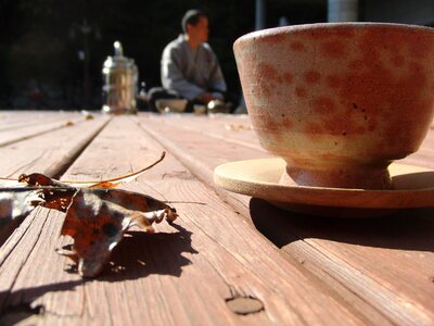 Buddha teacup meditation photo