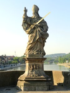 Statue of Saint Kilian - Alte Mainbrücke, Würzburg - DSC02929
