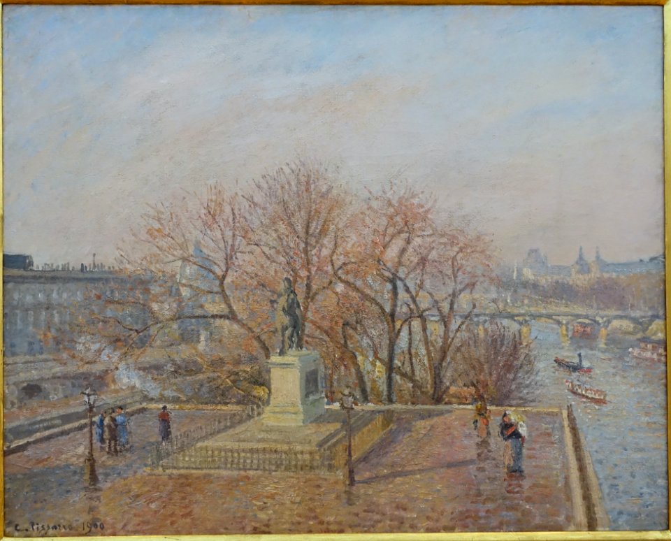 Statue of Henri IV, Morning, Winter Sunlight, by Camille Pissarro, 1900, oil on canvas - Krannert Art Museum, UIUC - DSC06230