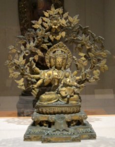 Statue of a deity from Nepal, 18th-19th century, gilt bronze, Honolulu Museum of Art