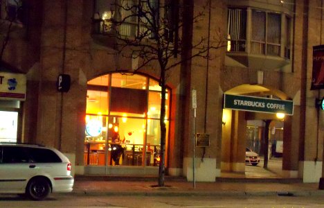Starbucks at the corner of Front and Frederick streets, Toronto -a photo