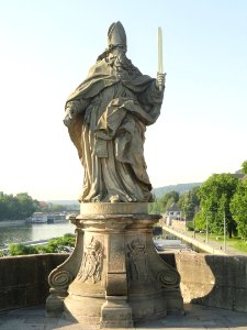 Statue of Saint Burkardus - Alte Mainbrücke, Würzburg - DSC02932