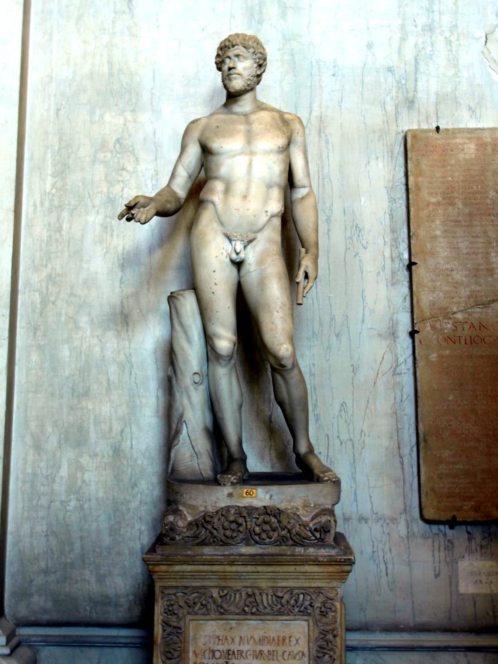 Statue of a male in the Vatican museum, SUPHAX NUMIDIAEREX