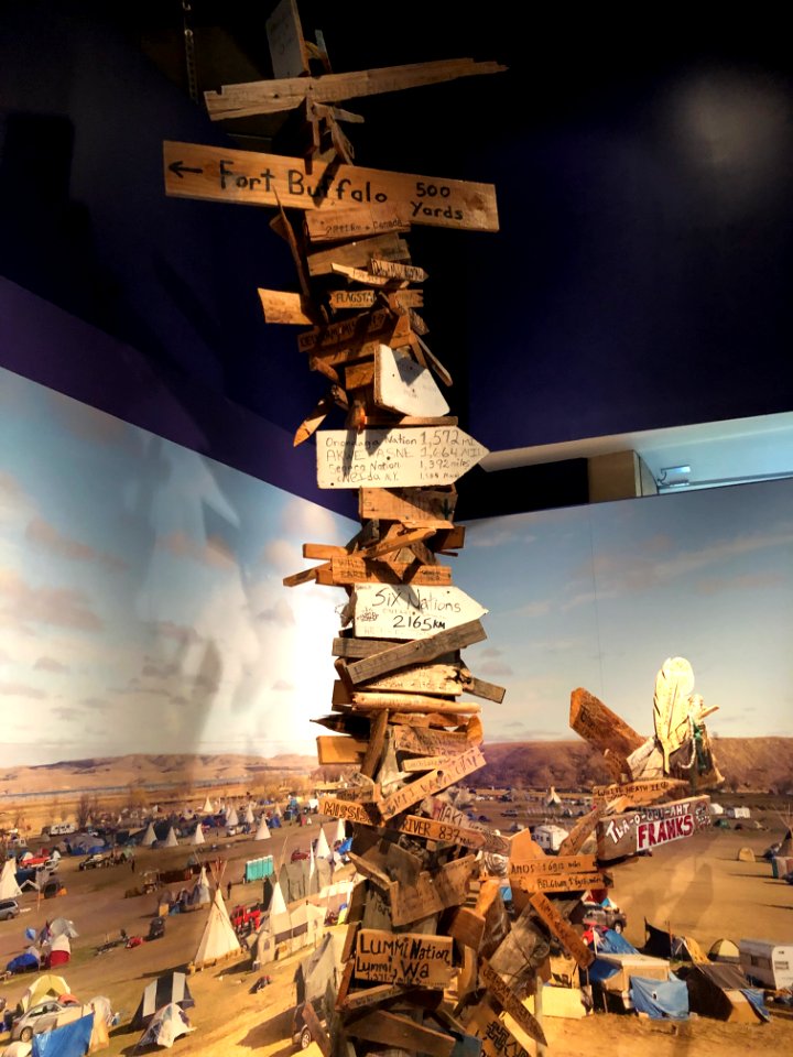 Standing Rock signpost, National Museum of the American Indian, April 2019