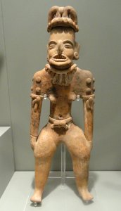 Standing Female Figure, 500 BC - 1 AD, Panuco style, Veracruz, Mexico, earthenware with yellow-orange and white slips - Gardiner Museum, Toronto - DSC01129