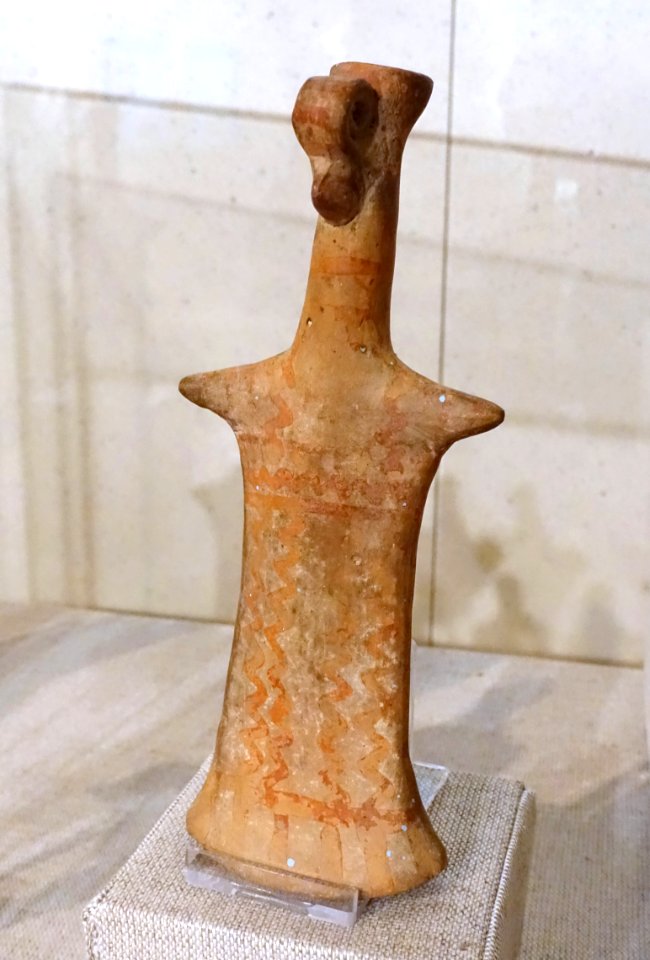 Standing female, 1 of 2, Boetia, Greece, 600-550 BC, terracotta - Spurlock Museum, UIUC - DSC05753