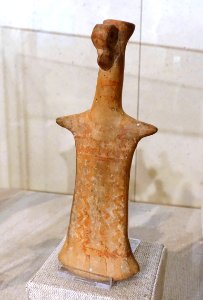 Standing female, 1 of 2, Boetia, Greece, 600-550 BC, terracotta - Spurlock Museum, UIUC - DSC05753