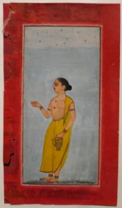 Standing Nun Holding Pitcher and Rosary, Bikaner school watercolor, Tokyo National Museum