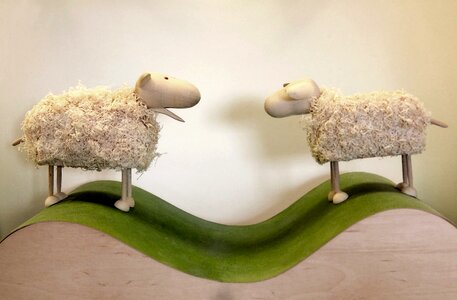 Mower craft wooden sheep